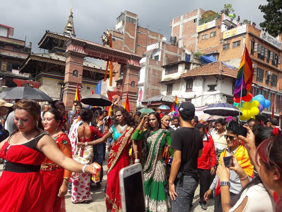 LGBT community during Gaijatra Festival in Kathmandu Nepal